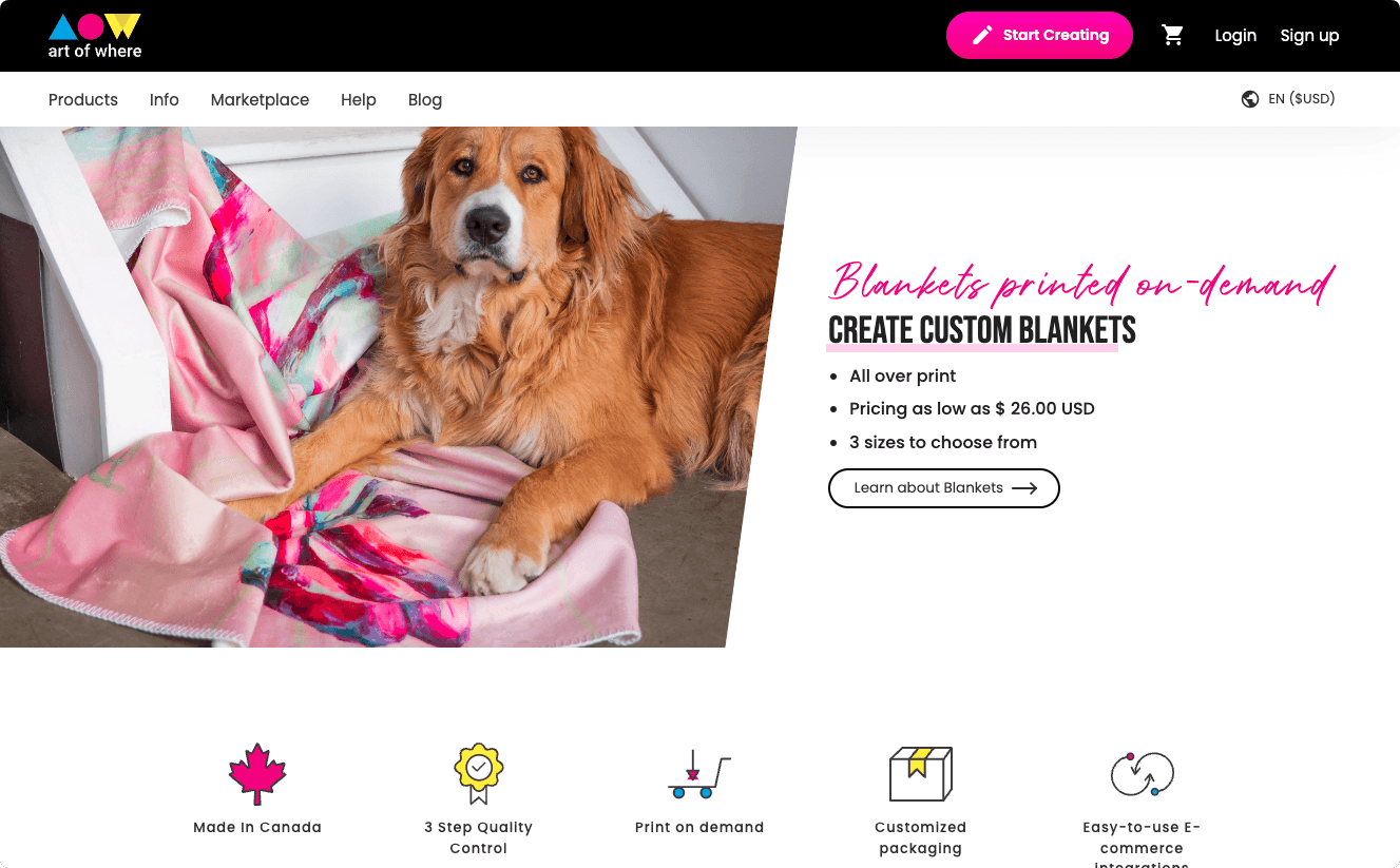 One of best print on demand companies for ecommerce business
