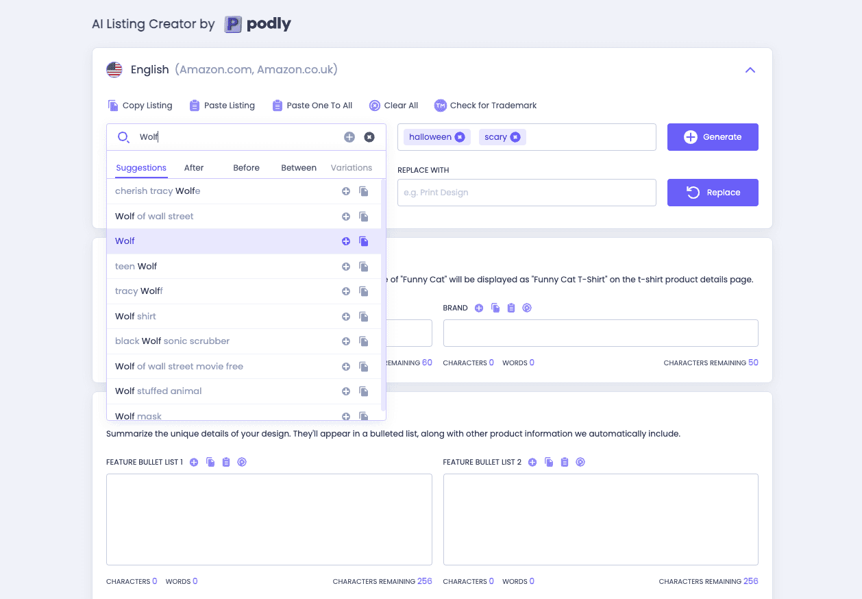 Find Amazon Search Results on PODLY Chrome Extention Account