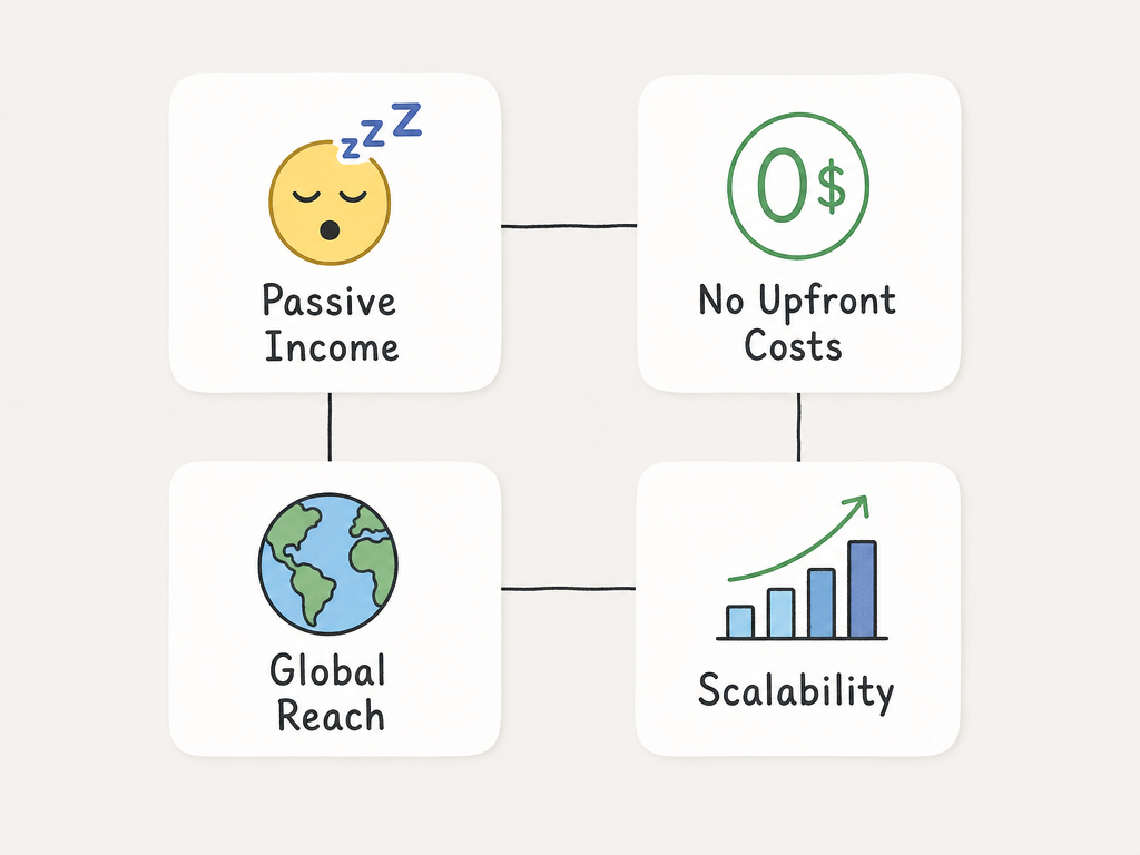 Four key merch by Amazon benefits including passive income and global reach