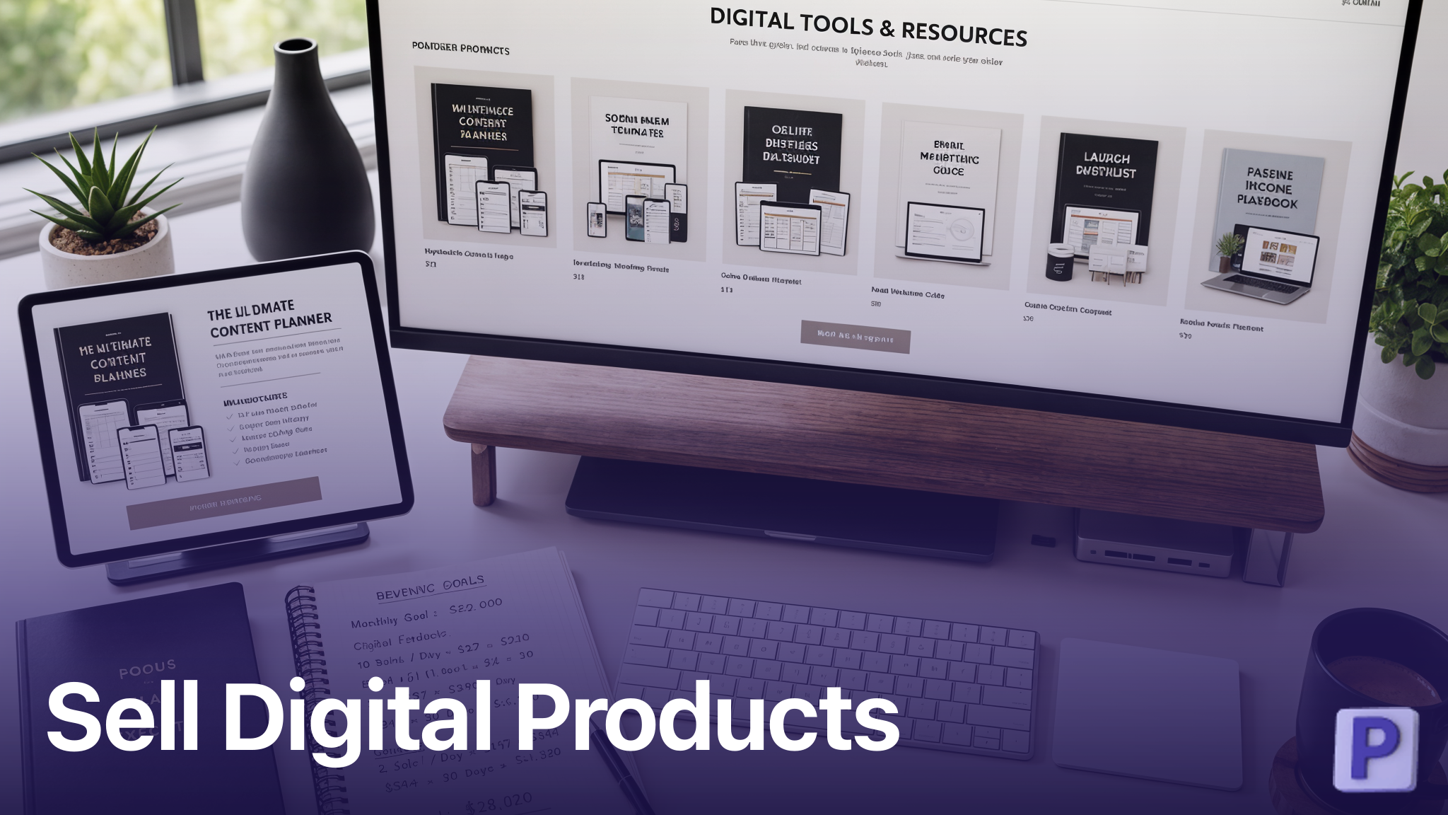 Digital products storefront showing ebooks and templates for sale on Amazon