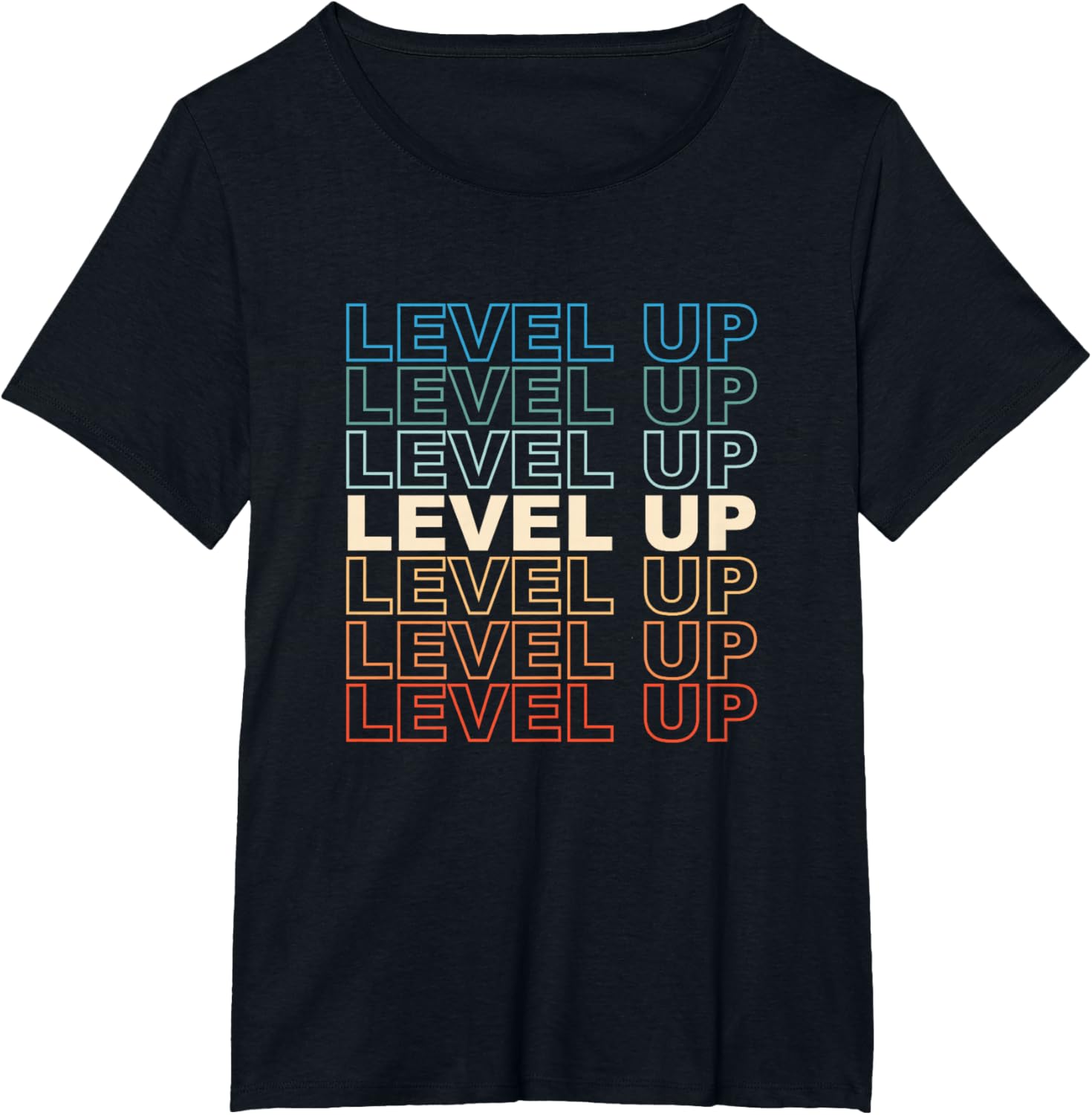 Real example of a trademark-safe retro gamer Level Up trending t-shirt design on Amazon Merch
