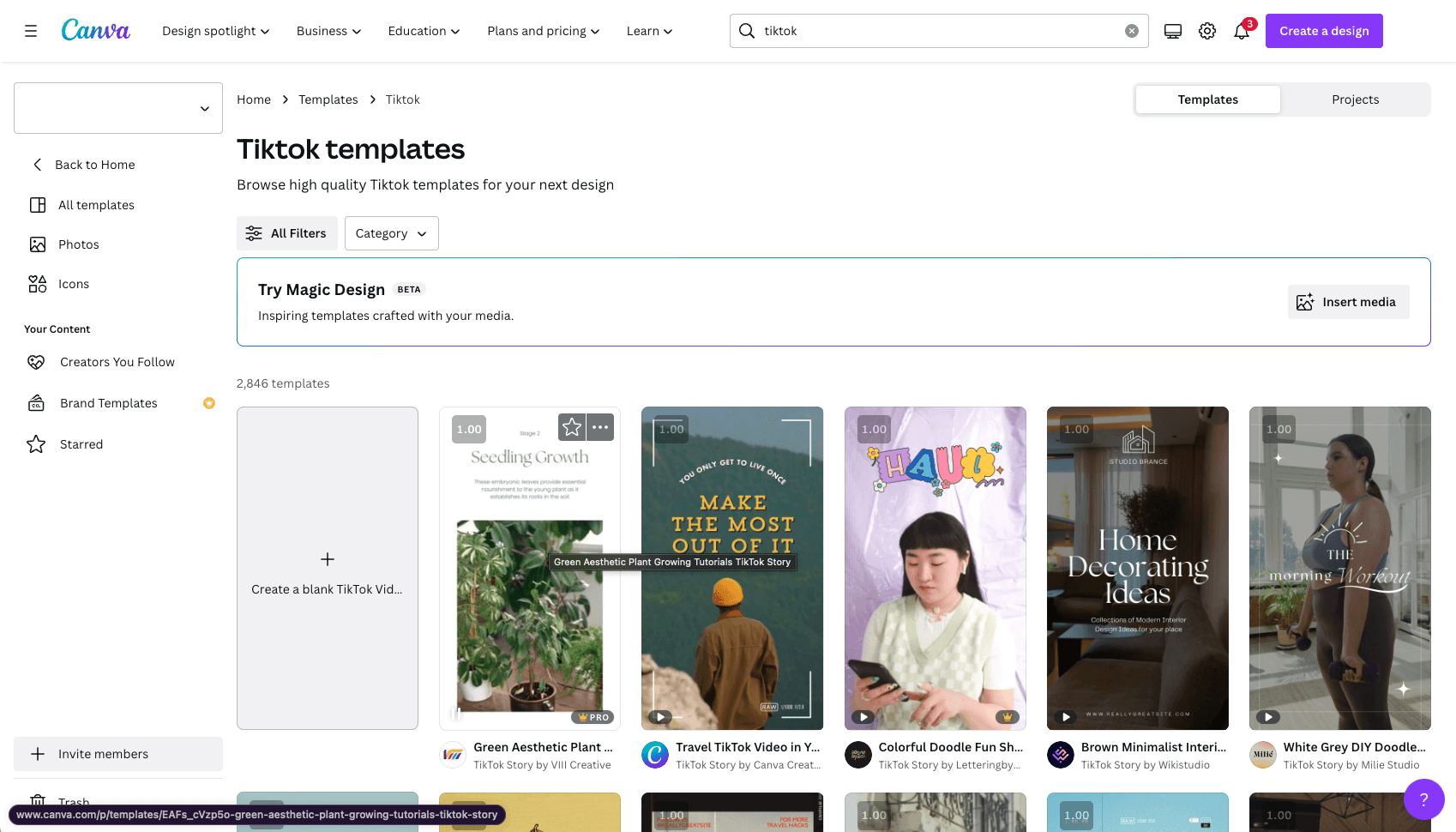 Using Canva's easy-to-navigate interface to create a compelling TikTok video for your print-on-demand t-shirt.